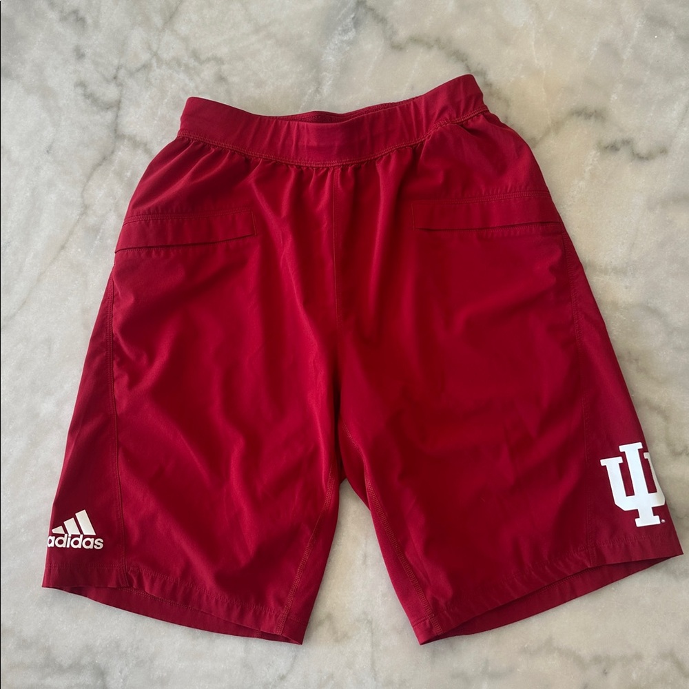 adidas Red Athletic Shorts with White Logos